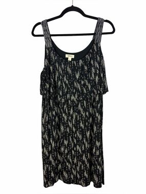Style & Co Black Sleeveless Dress Large Stretch Casual Layered Front